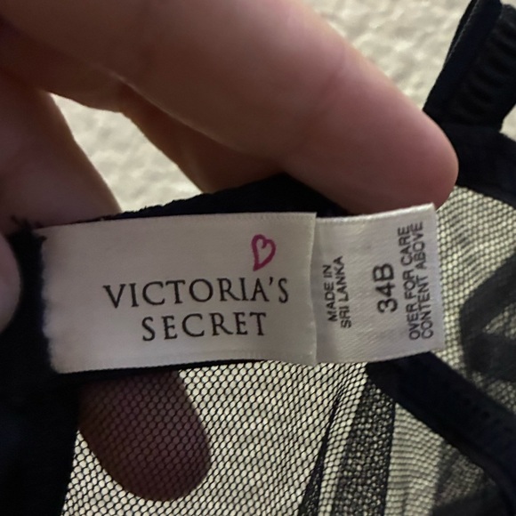 Victoria's Secret Black and White Lace Chemise Nightgown 34B - Picture 10 of 14